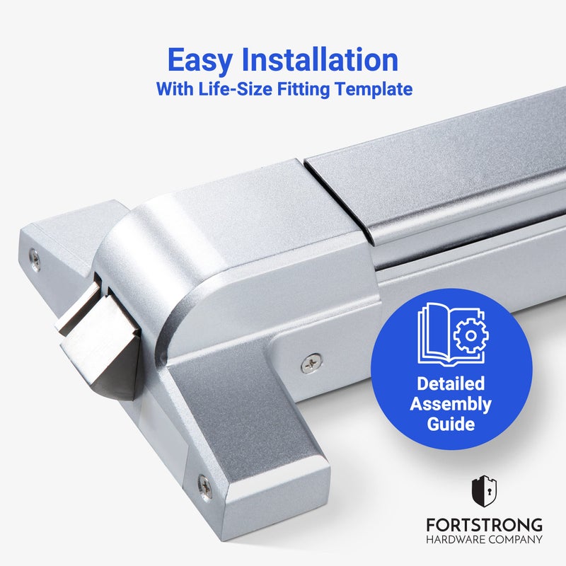 FORTSTRONG 31" Commercial Push Bar Panic Exit Device (Silver) - Panic Bars for Exit Doors with Door Handle - UL Listed Grade 1 ADA Emergency Exit Door Push Bar Certified - FS-950 - Image 5